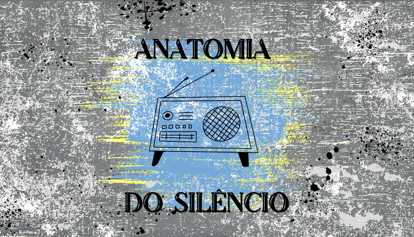 Se lê A Anatomia do Silêncio em uma ilustração que contém o desenho de um rádio antigo.